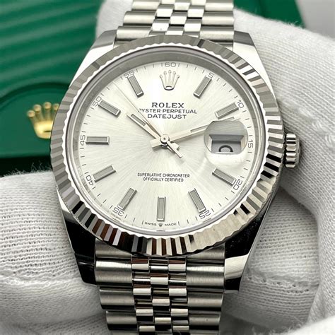 rolex datejust 41 126334 silver dial jubilee|rolex datejust 41 fluted bezel.